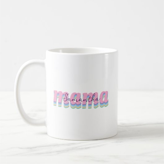 母の日 カスタム キッズ 名前 MAMA ギフト コーヒーマグカップ (左)