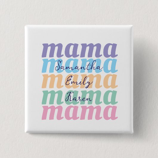 母の日 カスタム キッズ 名前 MAMA ギフト 缶バッジ (正面)