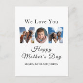 母の日 カスタム 3 フォト コラージュ シーズンポストカード (正面)