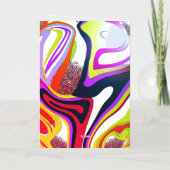 母の日 – グラフィックウェーブグローブパターン 箔グリーティングカード (裏面)