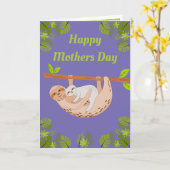 母の日 スカンクと赤ちゃん カード (黄色い花)