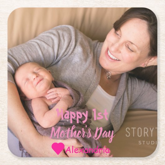 母の日 スクエアペーパーコースター (正面)