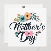 母の日 センター フラワー オレンジ アクア ピンク 2025 シーズンカード (正面/裏面)