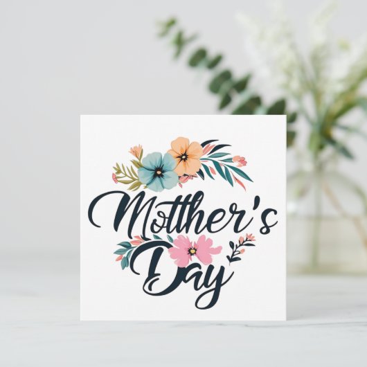 母の日 センター フラワー オレンジ アクア ピンク 2025 シーズンカード (スタンド正面)