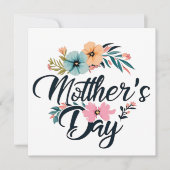 母の日 センター フラワー オレンジ アクア ピンク 2025 シーズンカード (正面)