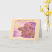 母の日、ダックスフント犬及びバラカード カード (黄色い花)