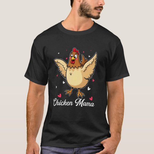 母の日 チキンママ にわとり 母 お母さん 母性 ファミリー Tシャツ (正面)