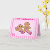 母の日 – ツインベビーガールズカード カード (黄色い花)