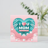 母の日 ハート＆フラワー カード (スタンド正面)