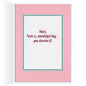 母の日、バブルガム・ピンクとティール（緑がかった色）、カーかわいらしド (内側 (右))