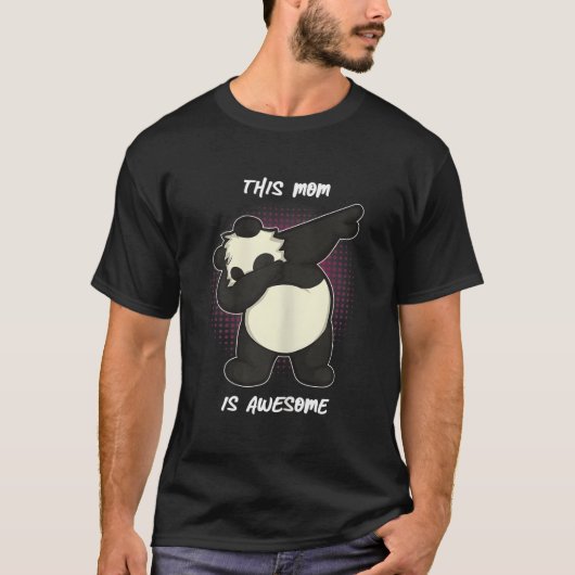 母の日+パンダのママへのプレゼント Tシャツ (正面)