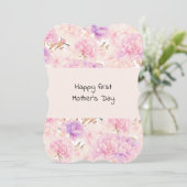 母の日、ピンクと紫のカーネーション。 (スタンド正面)