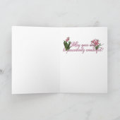 母の日-ピンクのチューリップの英国のスプリンガースパニエル カード (内部)