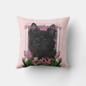 母の日-ピンクのチューリップ-ケアーン・テリア- Rosco クッション (裏面)