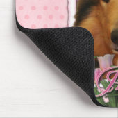 母の日-ピンクのチューリップ-コリー- Natalie マウスパッド (コーナー)