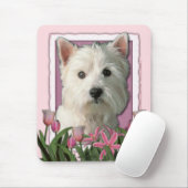 母の日-ピンクのチューリップ-西の高地テリア マウスパッド (マウス)