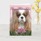 母の日-ピンクのチューリップ-騎士- Blenheim カード (黄色い花)