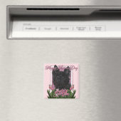 母の日 – ピンクのチューリップ – Cairn Terrier - Rosco マグネット (インサイチュ (食洗機))