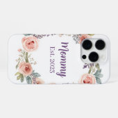 母の日 ピンクの芍薬の水彩の花輪 iPhoneケース (裏面横)
