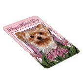 母の日 – ピンクチューリップ – Yorkshire Terrier マグネット (右側)