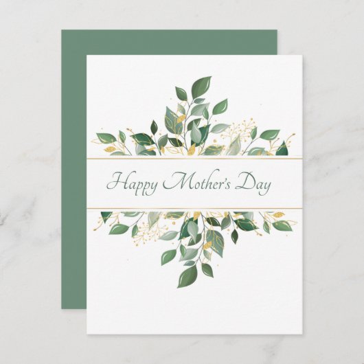 母の日 フラット グリーティング カード (正面/裏面)