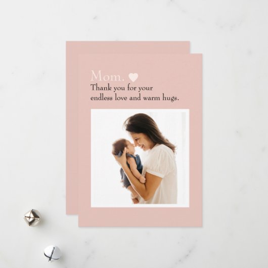 母の日 フラット ホリデー カード 写真|テキスト (正面/裏面インサイチュ)