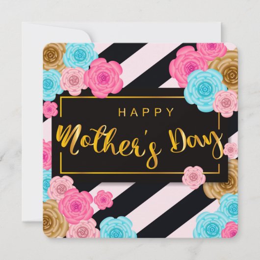 母の日 フラワーズ アンド ストライプス シーズンカード (正面)