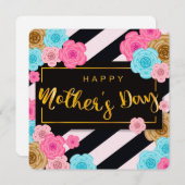 母の日 フラワーズ アンド ストライプス シーズンカード (正面/裏面)