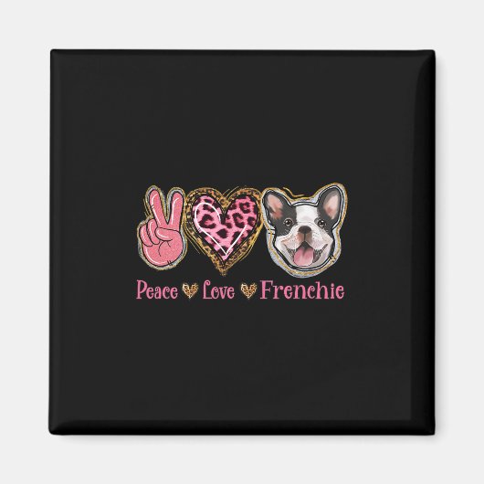 母の日 フランス犬 ファン 犬ママ 平和 愛 マグネット (正面)