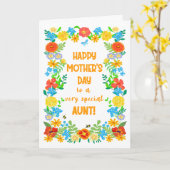 母の日(フローラ付きかわいらしおばさん縁ど) カード (黄色い花)