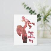 母の日、フローラ母と息子のスケッチ サンキューカード (スタンド正面)