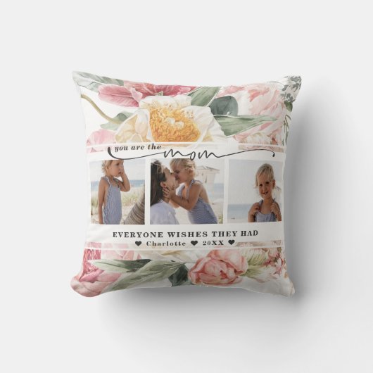母の日 |フローラ3枚のコラージュ クッション (正面)