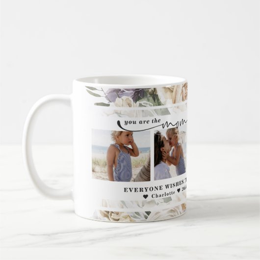 母の日 |フローラ3枚のコラージュ コーヒーマグカップ (左)