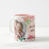 母の日 |フローラ3枚のコラージュ ツートーンマグカップ (正面左)