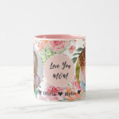 母の日 |フローラ3枚のコラージュ ツートーンマグカップ (中央)