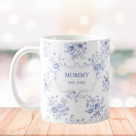 母の日 ブルー フラワー フラワーズ オーダーメイド コーヒーマグカップ