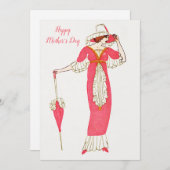 母の日/プレゼントのお母さん/ヴィンテージカード シーズンカード (正面/裏面)