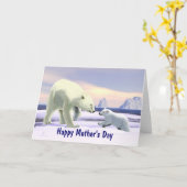 母の日 – ホッキョクグマ カード (黄色い花)