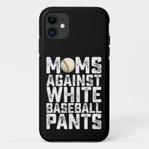 母の日 ホワイトベースボールパンツに反対するママたち iPhone 11 ケース