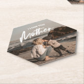 母の日 |ミニマルモダンリスト写真ギフト ペーパーコースター (アングル)