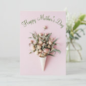 母の日 – ミニマル – 花 – 円錐 シーズンカード (スタンド正面)