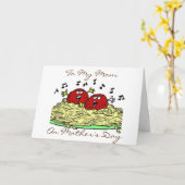 **母の日**ミートボールを歌うのは幸せな日 カード (黄色い花)