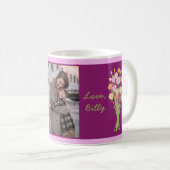 母の日 モダンなお花の写真入り "Best mom ever" コーヒーマグカップ (正面右)