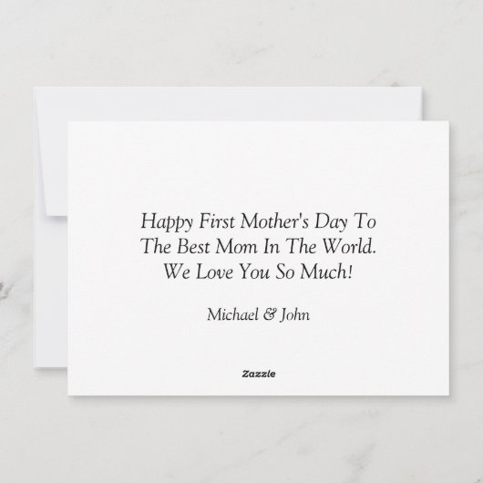 母の日、モダンタイポグラフィ写真 シーズンカード (裏面)