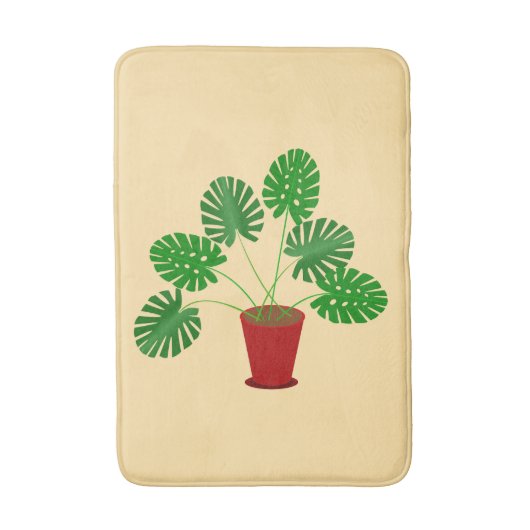 母の日 モンステラの植物 バスマット (正面縦)