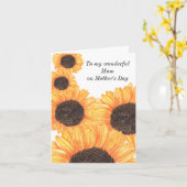 母の日 ラスティック イエロー フラワーの水彩画 カード (黄色い花)