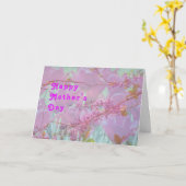 母の日，ラベンダーデジタルデザインとチューリップ カード (黄色い花)