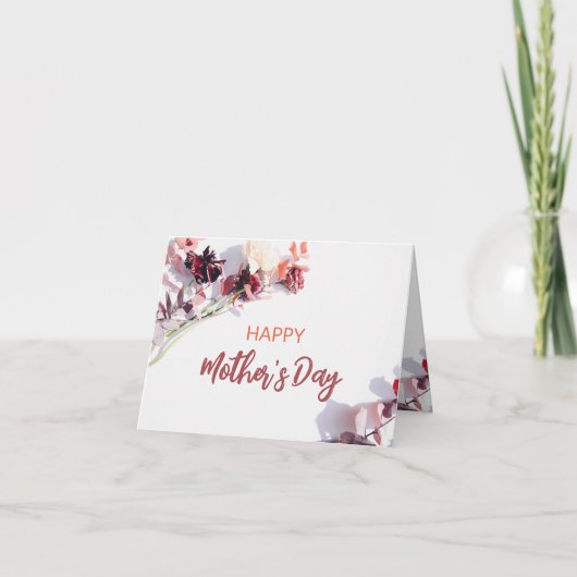 母の日 | ワインレッドの花 カード (正面)