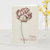 母の日 – ヴィンテージファインアートイエロー&レッドチューリップ カード (黄色い花)