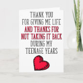 母の日、与え私の命をありがとう カード (正面)